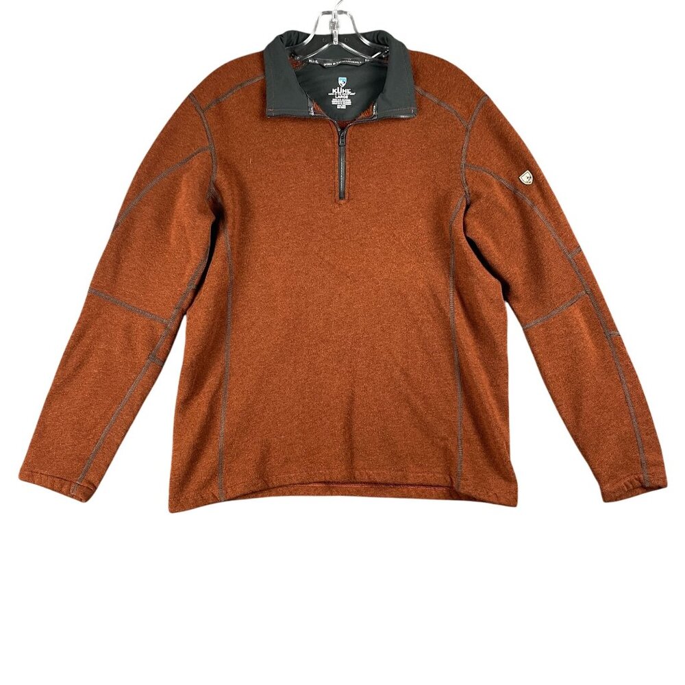 Kuhl Sweatshirt Mens Size L Pullover Brown 1/4 Zip Casual Everyday Basic Staple